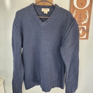 J. Crew Vintage Men's Lambs Wool V-Neck Sweater in Navy